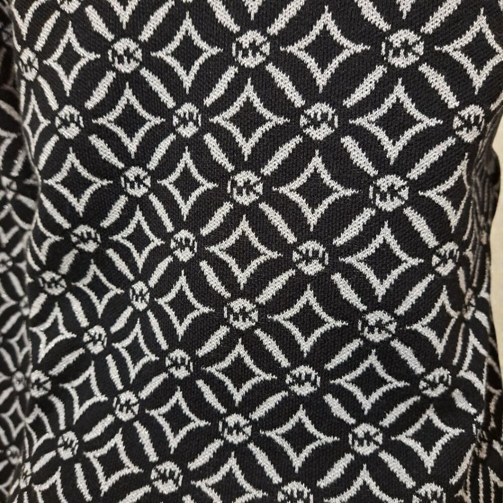 Michael Kors Size Medium (10-12) Black and Grey Logo Jacquard Sweater NW - Picture 8 of 13